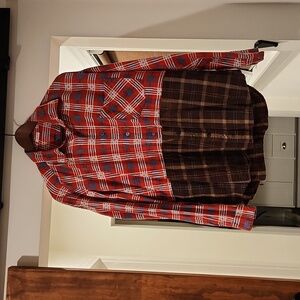 Urban Renewal-Spliced button-down flannel from Urban Outfitters